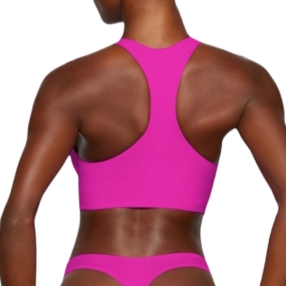 Skims Women's Pink High-Neck Crop Top - Picture 2 of 9